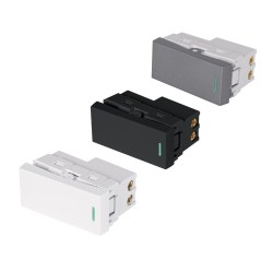 Apagadores 3 vías Volteck línea Lisboa 1 módulo 3 colores