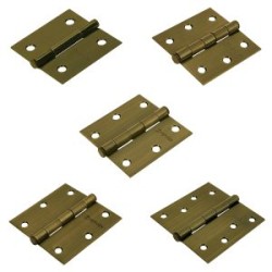 Bisagras cuadradas Hermex acero latonado antiguo cabeza plana