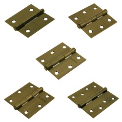 Bisagras cuadradas Hermex acero latonado antiguo cabeza plana