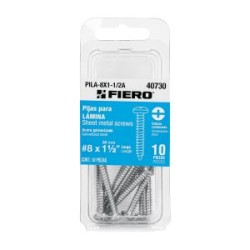 Blíster con 10 tornillos para lámina Fiero 8 x 1-1/2“ Mod. PILA-8X1-1/2A
