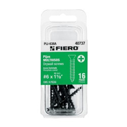 Blíster con 16 tornillos multiusos Fiero 6 x 1-1/2“ Mod. PIJ-638A
