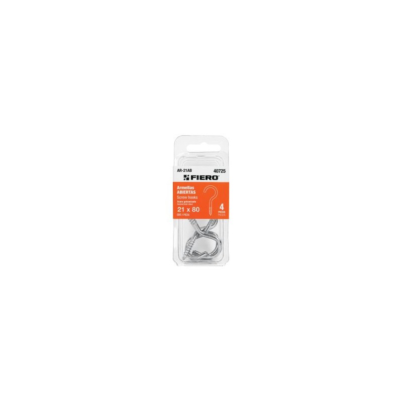 Blíster con 4 armellas abiertas Fiero de 21 x 80 Mod. AR-21AB
