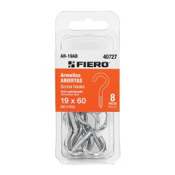 Blíster con 8 armellas abiertas Fiero de 19 x 60 Mod. AR-19AB