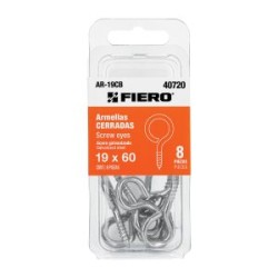 Blíster con 8 armellas cerradas Fiero de 19 x 60 Mod. AR-19CB