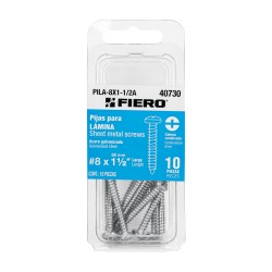 Blíster con 10 tornillos para lámina Fiero 8 x 1-1/2“ Mod. PILA-8X1-1/2A