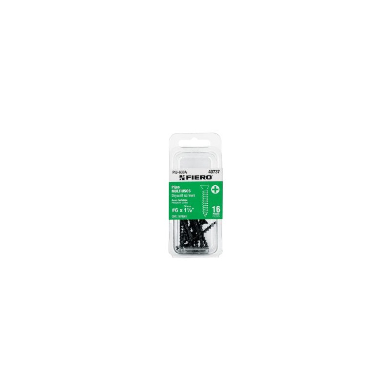 Blíster con 16 tornillos multiusos Fiero 6 x 1-1/2“ Mod. PIJ-638A