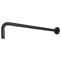 Brazo y chapetón para regadera Foset Túbig negro mate 50 centímetros Mod. BCH-650M