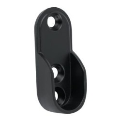 Brida Hermex negra para tubo ovalado de clóset Mod. BTO-5N